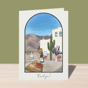 Watercolor Argentina Salta Folded Thank You Card