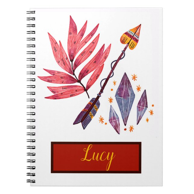 Watercolor arrow & diamonds notebook (Front)