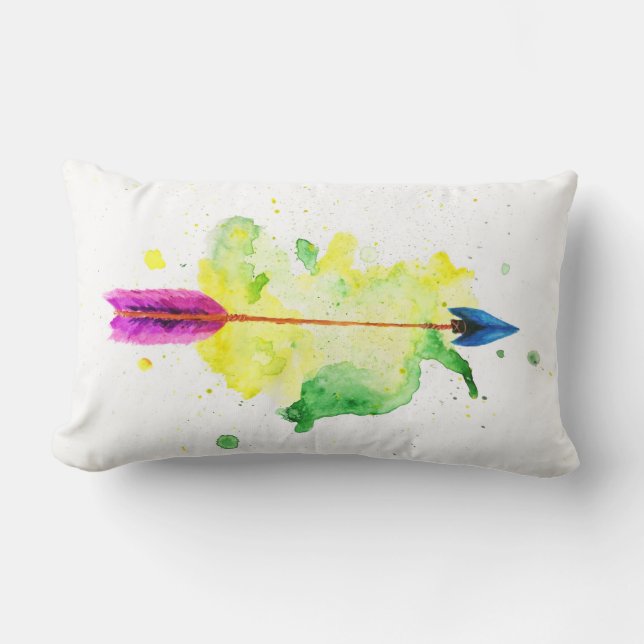 Watercolor Arrow Pillow (Front)
