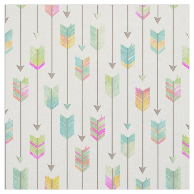 Watercolor Arrows Pattern Fabric (Swatch)