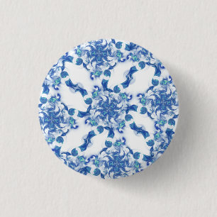 Watercolor art 3 cm round badge