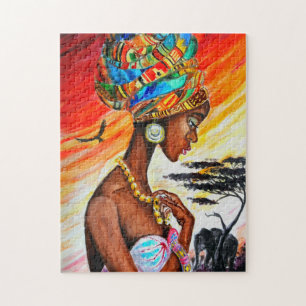 Watercolor Art - African Princess - Beautiful Jigsaw Puzzle