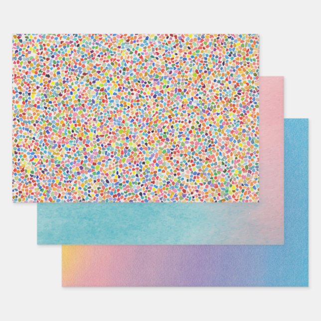 Watercolor Art Artist Background Wrapping Collage Paper Sheet (Set)