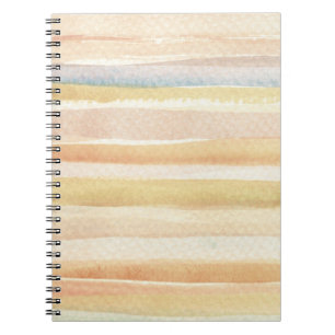 Watercolor art background, texture spiral notebook