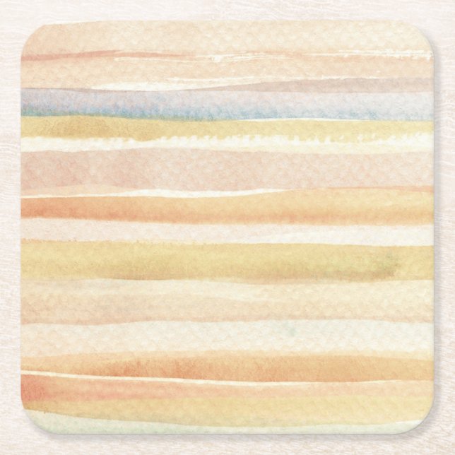 Watercolor art background, texture square paper coaster (Front)