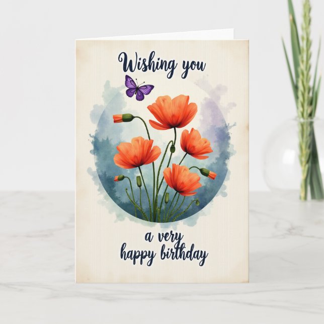 Watercolor Art Birthday Card (Front)