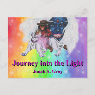 Watercolor Art Boy Riding white Lioness Woman Love Postcard