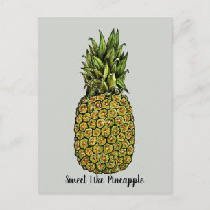 Watercolor Art Cute Pineapple Postcard