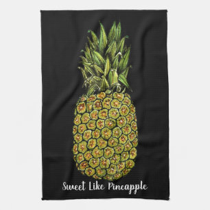 Watercolor Art Cute Pineapple Tea Towel