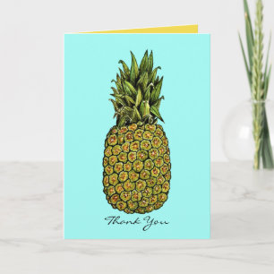 Watercolor Art Cute Pineapple Thank You Card