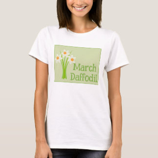 Watercolor Art Daffodil Flower March Birthday T-Shirt