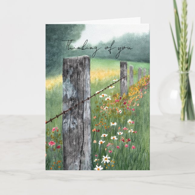 Watercolor art greeting card, floral, blank card (Front)