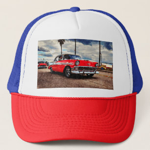 Watercolor art of 1956 Chevrolet Bel Air Trucker Hat
