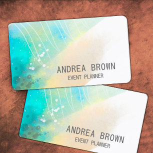 watercolor art pastel colors double sided custom business card