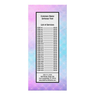 Watercolor Art Pastel Colour Blue Purple Girl Rack Card