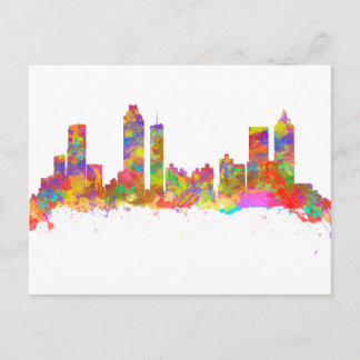Watercolor art print of the skyline of Atlanta Postcard