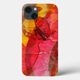 Watercolor art red yellow iPhone 13 case
