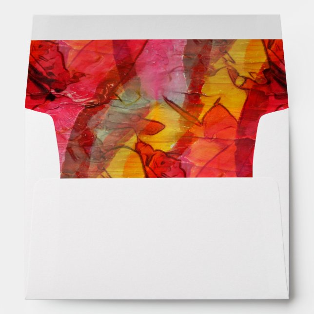 Watercolor art red yellow envelope (Back (Bottom))