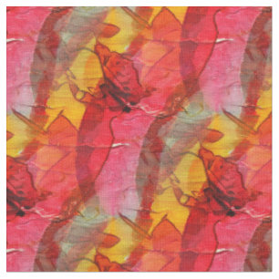Watercolor art red yellow fabric