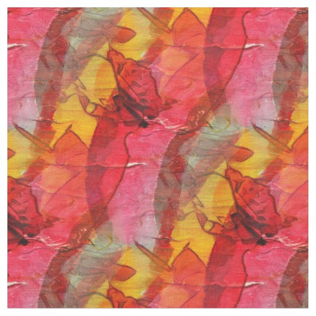 Watercolor art red yellow fabric (Close Up)