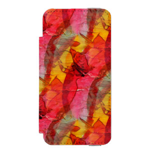 Watercolor art red yellow incipio watson™ iPhone 5 wallet case