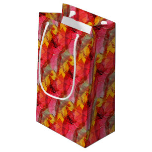 Watercolor art red yellow small gift bag