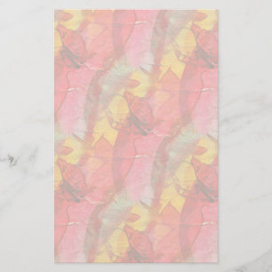 Watercolor art red yellow stationery