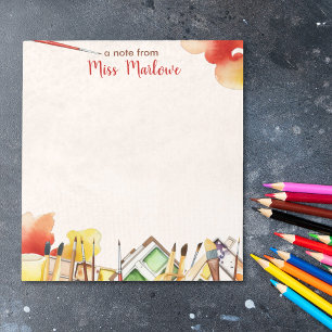 Watercolor Art Teacher Appreciation Gift Personal Notepad