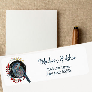 Watercolor Art Winter Bird Botanical Cute Nature