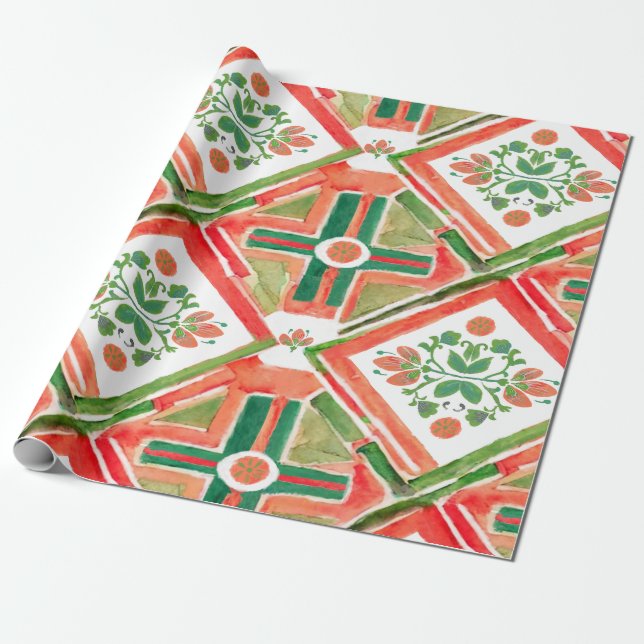 Watercolor Art Wrapping Paper (Unrolled)