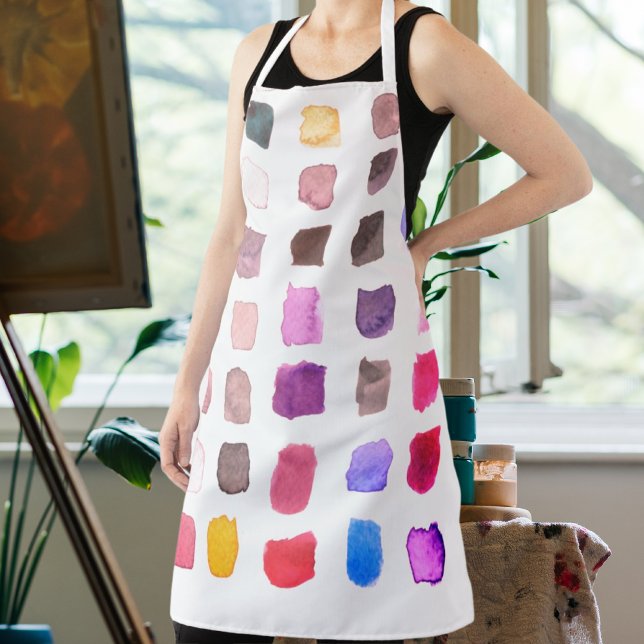 Watercolor Artist Colourful Apron (Creator Uploaded)