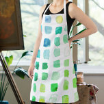 Watercolor Artist Green Apron<br><div class="desc">This apron is decorated with a pattern of samples of watercolors in turquoise blues and greens.
Perfect for an artist or someone who enjoys painting.
As we create our artwork you won't find this exact image from other designers.
Original Watercolor design © Michele Davies.</div>