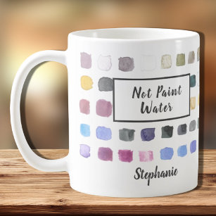 Watercolor Artist Name Monogram Not Paint Water Coffee Mug