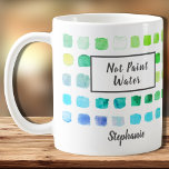 Watercolor Artist Not Paint Water Green Custom Coffee Mug<br><div class="desc">This mug is decorated with a watercolor pattern of colour samples in turquoise, blue, and green. It says Not Paint Water and can be personalised with a name or monogram. Perfect for an artist or someone who enjoys painting. Because we create our artwork you won't find this exact image from...</div>