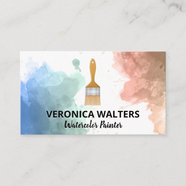 Watercolor | Artist Paint Brush Loyalty Card (Front)
