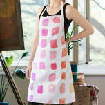 Watercolor Artist Pink Apron<br><div class="desc">This apron is decorated with a pattern of samples of watercolors in rainbow shades of mauve,  pink,  coral and yellow. 
Perfect for an artist or someone who enjoys painting.
As we create our artwork you won't find this exact image from other designers.
Original Watercolor design © Michele Davies.</div>