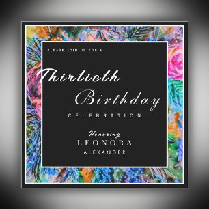 Watercolor Artistic Flowers ANY Birthday Party Invitation