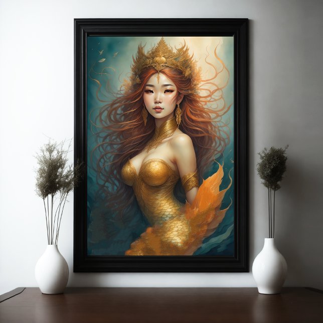 Watercolor Asian Mermaid Goddess Poster (Creator Uploaded)