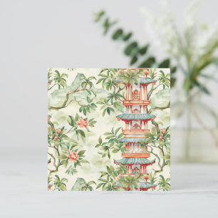 Watercolor Asian Pagoda in Verdant Landscape (1)