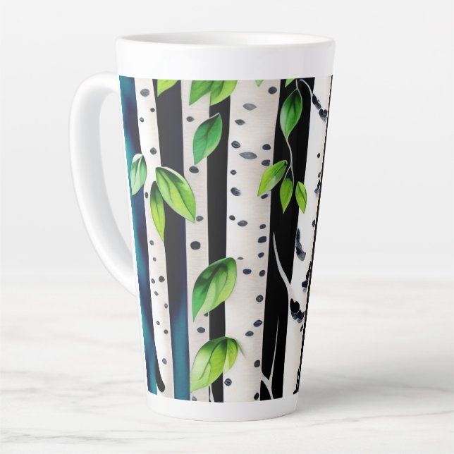 Watercolor Aspen Trees  Latte Mug (Left Angle)