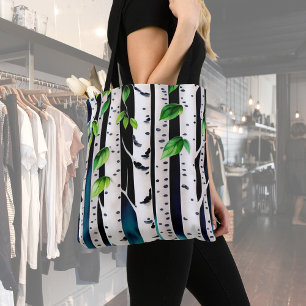 Watercolor Aspen Trees Tote Bag