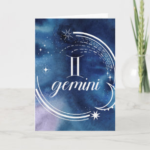 Watercolor Astrology - Gemini Card