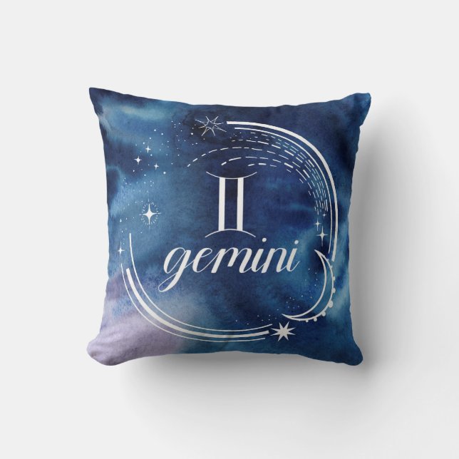 Watercolor Astrology - Gemini Cushion (Front)