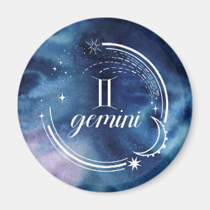 Watercolor Astrology - Gemini Magnet