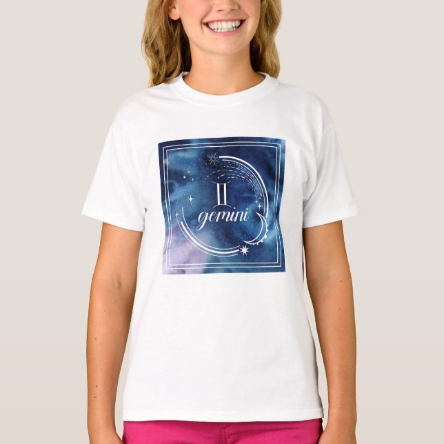 Watercolor Astrology - Gemini T-Shirt (Front)