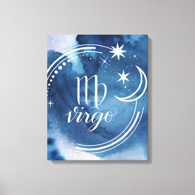 Watercolor Astrology - Virgo Canvas Print (Front)