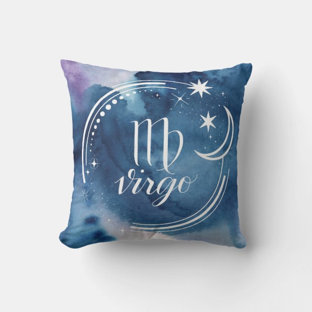 Watercolor Astrology - Virgo Cushion (Front)