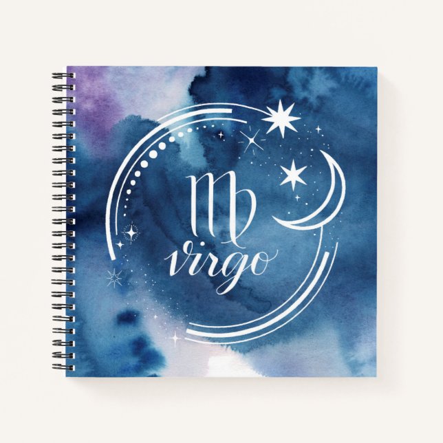 Watercolor Astrology - Virgo Notebook (Front)