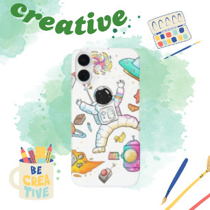 Watercolor Astronaut Cute Space Doodle iPhone 16 Plus Case