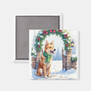 Watercolor Australian Kelpie Countryside Gate Magnet